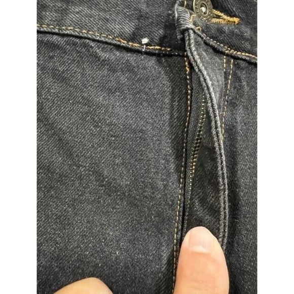 Faded Glory Carpenter Shorts Mens 50 Black Denim Pocketed Belted Button Men NWOT - Picture 2 of 10